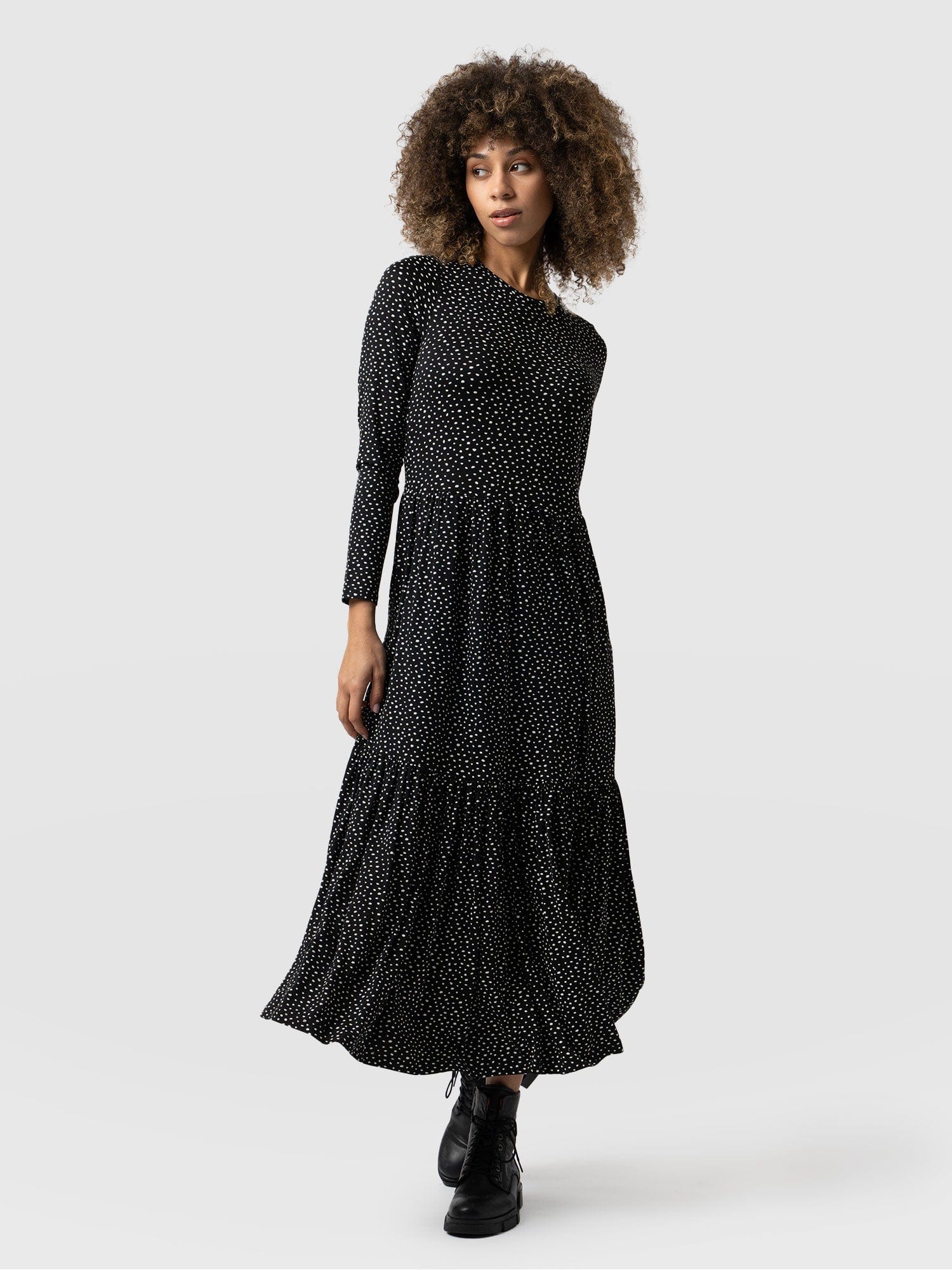 Greenwich Dress Black Spot Sleeves - Women's Dresses | Saint + Sofia® EU